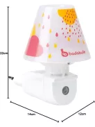 Badabulle Drops fali éjjeli fény, rózsaszín, OUTLET termék