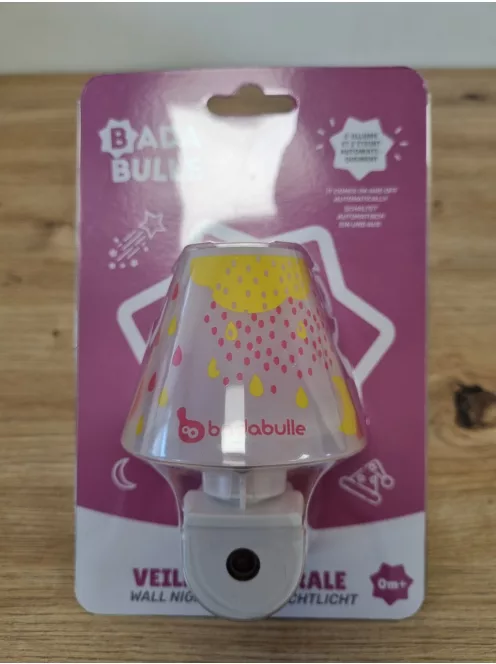 Badabulle Drops fali éjjeli fény, rózsaszín, OUTLET termék