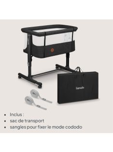 Lionelo Aurora 3:1-ben babaöböl - fekete, OUTLET termék