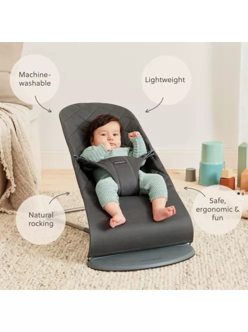 BabyBjörn Bliss pihenőszék- antracit, OUTLET termék