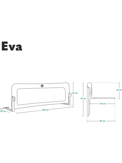 Lionelo Eva leesésgátló kiságyra, 150 cm-es. OUTLET termék