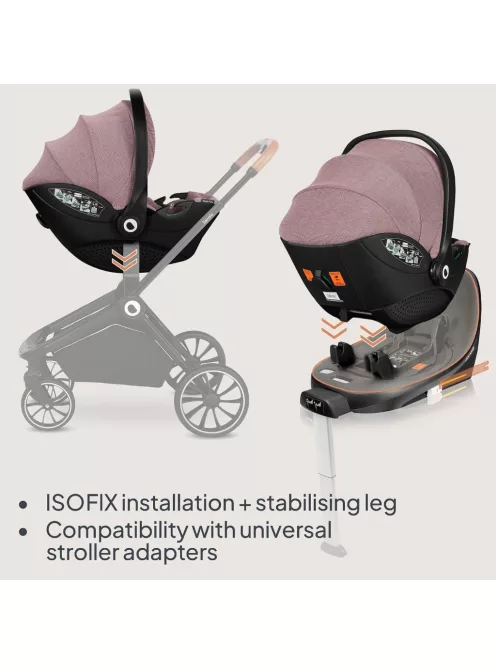 LIONELO Moxie i-Size babahordozó és ISOFIX talp 40-87 cm, OUTLET termék