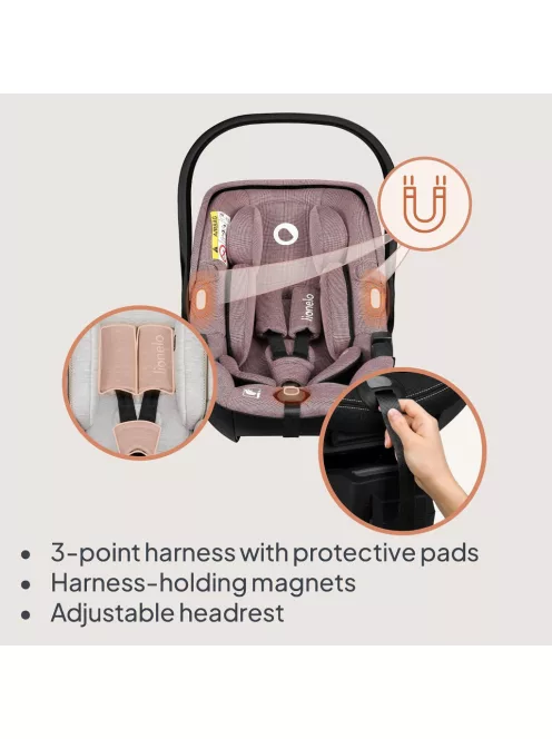 LIONELO Moxie i-Size babahordozó és ISOFIX talp 40-87 cm, OUTLET termék