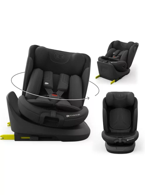 Kinderkraft I-Grow 2 Pro i-Size 40-150cm Isofix 360°gyerekülés-fekete, OUTLET termék