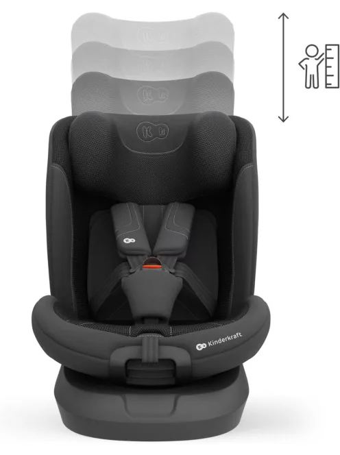 Kinderkraft I-Grow 2 Pro i-Size 40-150cm Isofix 360°gyerekülés-fekete, OUTLET termék