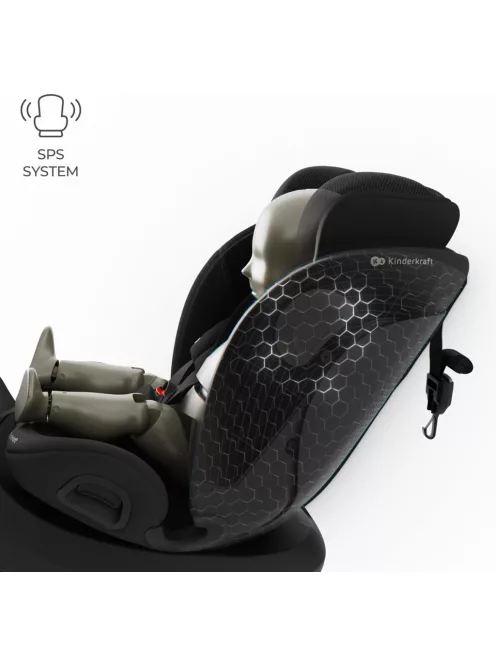 Kinderkraft I-Grow 2 Pro i-Size 40-150cm Isofix 360°gyerekülés-fekete, OUTLET termék