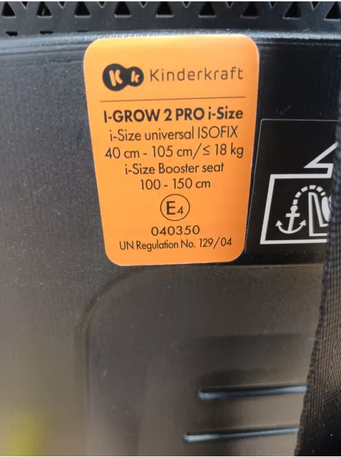 Kinderkraft I-Grow 2 Pro i-Size 40-150cm Isofix 360°gyerekülés-fekete, OUTLET termék