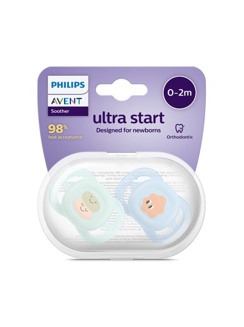 Philips AVENT játszócumi Ultra Start mintás 0-2hó fiús 2db