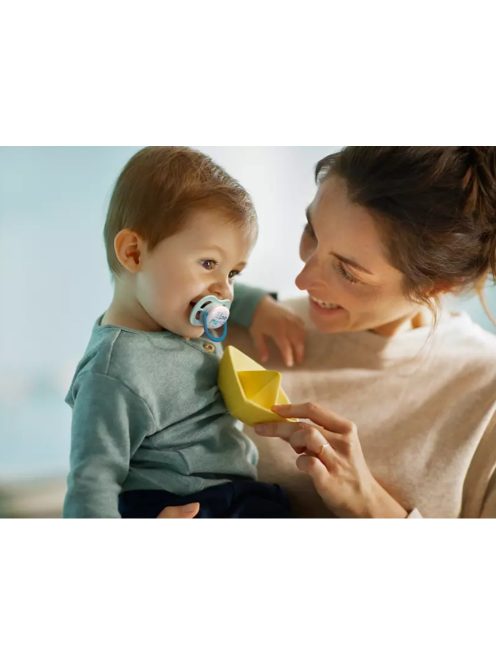 Philips AVENT játszócumi ultra air 0-6hó fiú Text 2db