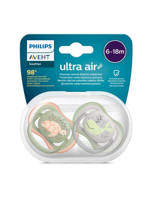 Philips AVENT játszócumi Ultra Air tengeri állatos 6-18hó fiús 2db