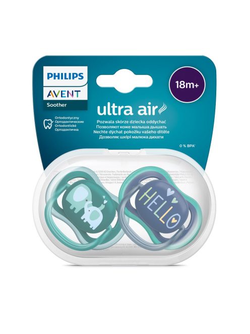 Philips AVENT játszócumi Ultra Air elefántos 18hó fiús 2db