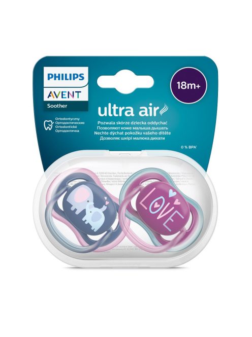 Philips AVENT játszócumi Ultra Air elefántos 18hó lányos 2db