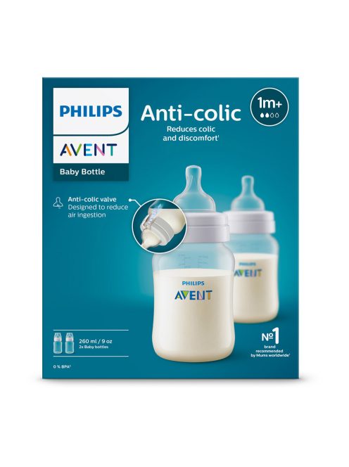 Philips AVENT cumisüveg Anti-colic 260ml 1hó 2db-os
