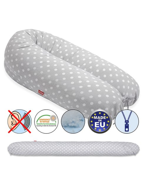 Scamp szoptatós párna univerzális pamut Grey White Dots SZPE168