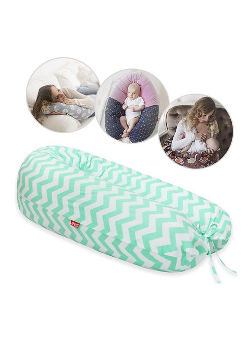 Scamp szoptatós párna univerzális pamut ZigZag Green White SZPE234