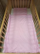2 részes bébi ágynemű-garnitúra rózsaszín csillagos mintával