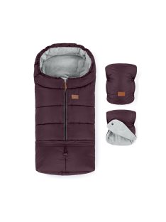   Petite and Mars Téli szett Jibot 3in1 bundazsák és kézmelegítõ kesztyû babakocsira Jasie Mysterious Plum