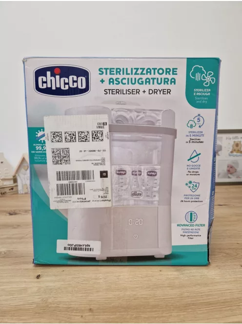 Chicco Elektromos sterilizáló és szárító, 6 db 330 ml-es cumisüveg sterilizálására OUTLET termék