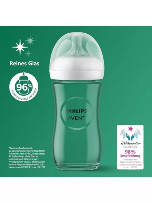 Philips Avent Natural Response üveg cumisüveg 240 ml 2 db-os csomag, 3 hótól, OUTLET termék