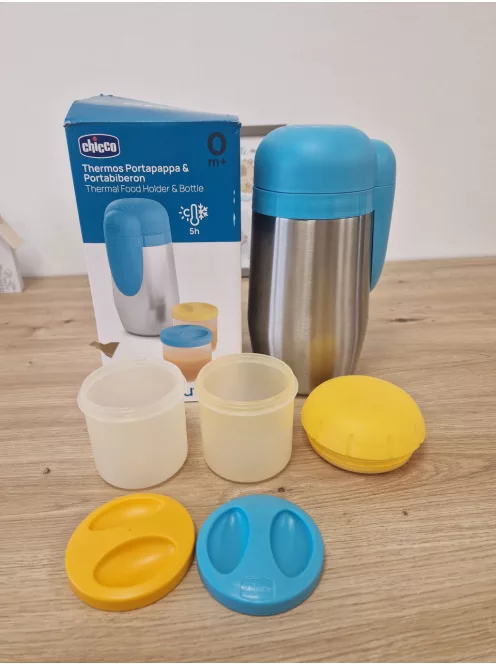 Chicco hőtartó edény, termobögre ételhez, péphez és bébiételhez, 2 tartállyal OUTLET termék