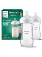 Philips Avent Natural Response üveg cumisüveg 240 ml 2 db-os csomag, 3 hótól SCY933/02, OUTLET termék