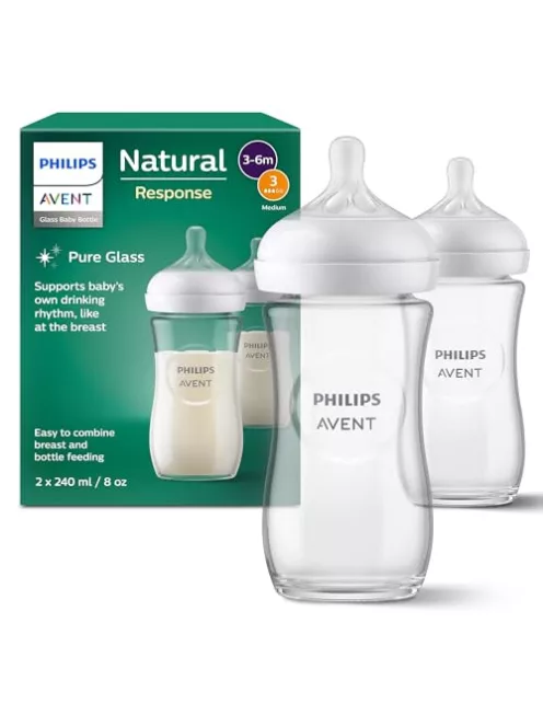 Philips Avent Natural Response üveg cumisüveg 240 ml 2 db-os csomag, 3 hótól SCY933/02, OUTLET termék