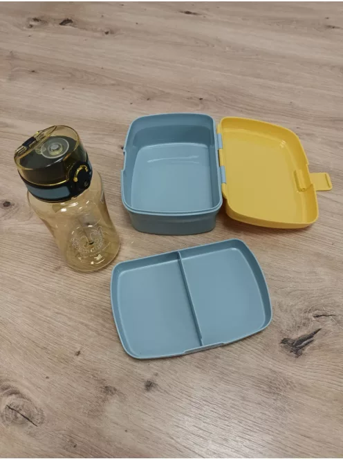 LÄSSIG Uzsonnásdoboz és kulacs szett - Lunch Set uzsonnásdobozzal és kulaccsal (460 ml) oroszlános OUTLET termék