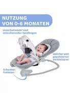 Chicco Hoopla babapihenő, kényelmes és mozgásra ösztönző pihenőszék, játszóívvel és textil függőjátékokkal, 4 fokozatban állítható, 0 hónapos kortól 18 kg-ig OUTLET termék