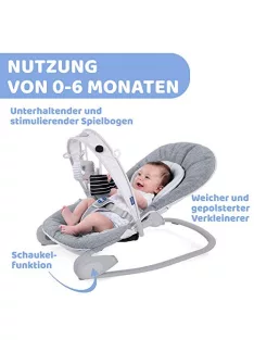   Chicco Hoopla babapihenő, kényelmes és mozgásra ösztönző pihenőszék, játszóívvel és textil függőjátékokkal, 4 fokozatban állítható, 0 hónapos kortól 18 kg-ig OUTLET termék