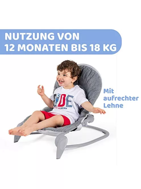 Chicco Hoopla babapihenő, kényelmes és mozgásra ösztönző pihenőszék, játszóívvel és textil függőjátékokkal, 4 fokozatban állítható, 0 hónapos kortól 18 kg-ig OUTLET termék