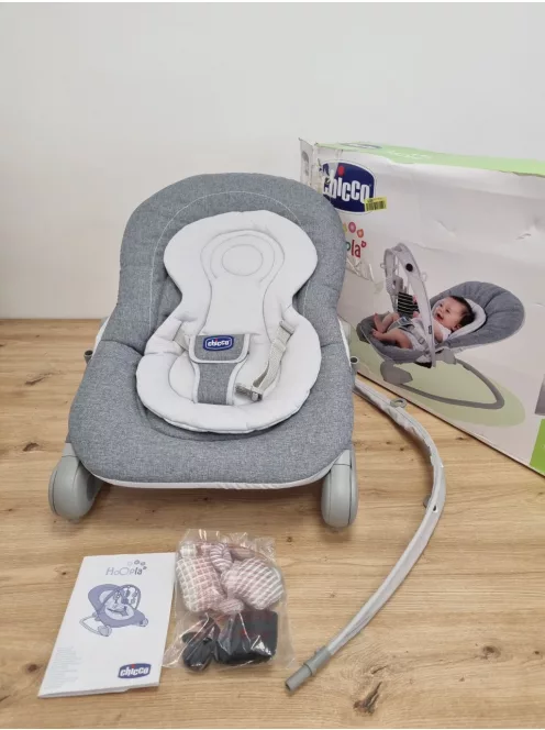 Chicco Hoopla babapihenő, kényelmes és mozgásra ösztönző pihenőszék, játszóívvel és textil függőjátékokkal, 4 fokozatban állítható, 0 hónapos kortól 18 kg-ig OUTLET termék