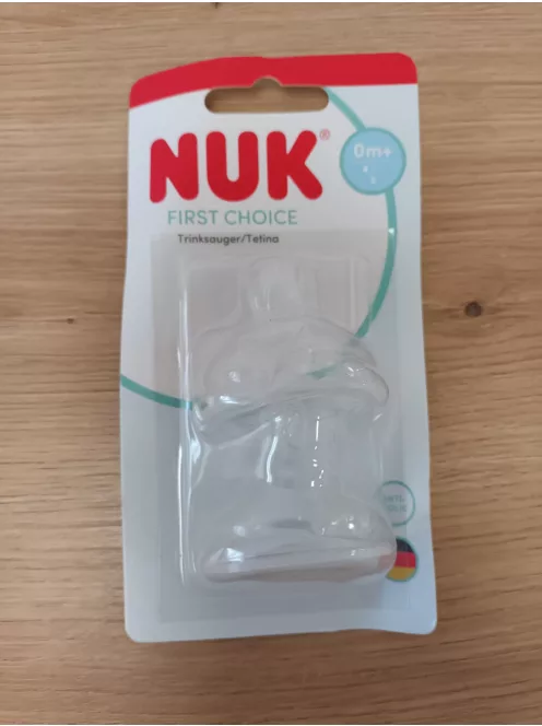NUK First Choice+ kólika elleni, szilikon etető cumifej  0m+ hónapos kortól , S méret, 2 db OUTLET termék
