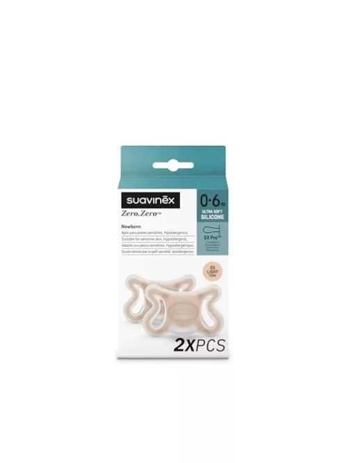 Suavinex Zero Zero cumi újszülötteknek, 2 db-os csomag,  0-6 hó OUTLET termék