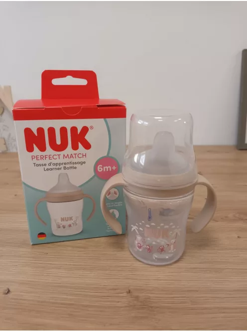 NUK Perfect Match tanulópohár-6+ hónap-150 ml -Csöpögésmentes tanulópohár  majom- OUTLET termék
