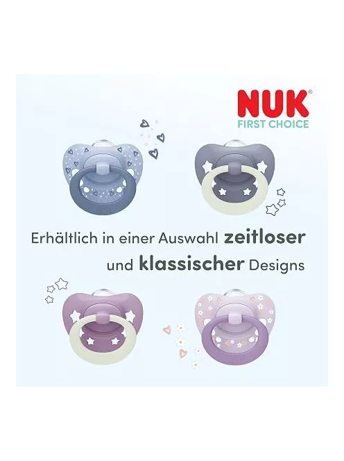 NUK first choice classic day&night lila babacumi 6-18 M OUTLET termék