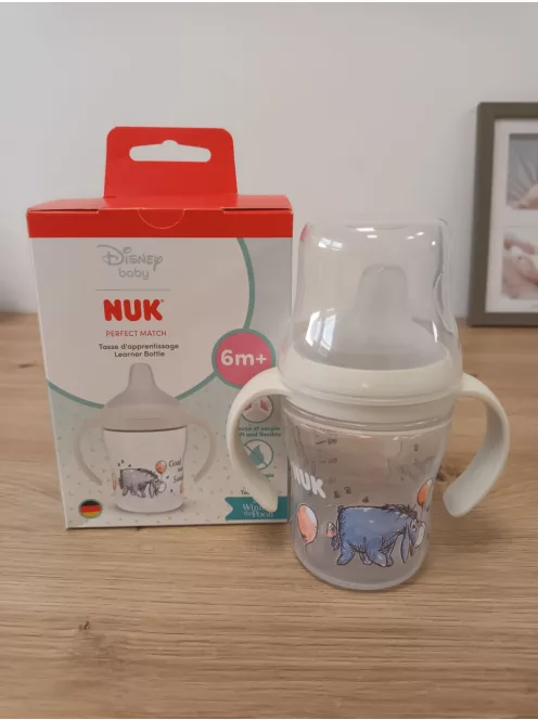 NUK Perfect Match tanulópohár | 6+ hónap -150 ml - Csöpögésmentes- disney minta füles| OUTLET termék