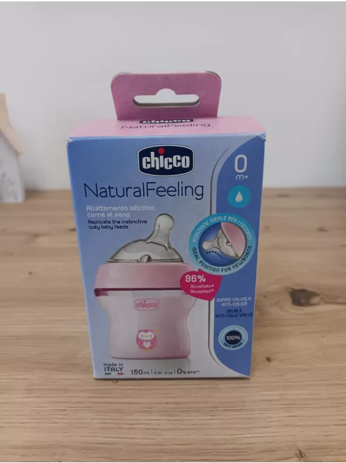 Chicco Natural Feeling kólika elleni cumisüveg 0+ hónapos kortól, 150 ml OUTLET termék