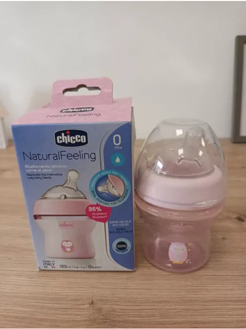 Chicco Natural Feeling kólika elleni cumisüveg 0+ hónapos kortól, 150 ml OUTLET termék