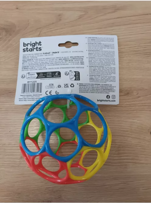 Bright Starts Oball Classic rugalmas és könnyen kezelhető labda, szenzoros aktivitásjáték OUTLET termék