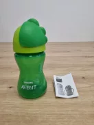 Philips AVENT SCF798/01 szívószálas pohár, szilikonból, zöld OUTLET termék