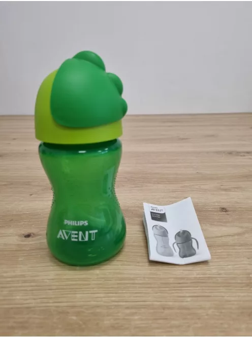 Philips AVENT SCF798/01 szívószálas pohár, szilikonból, zöld OUTLET termék