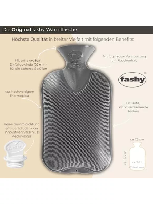 Fashy 2 literes áfonyás dupla bordázott melegvizes palack OUTLET termék