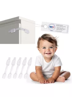   Sweet Safety 6 db-os  puha szalagos fiókzár, Extra erős – TÜV-bevizsgált gyerekbiztonsági zár bútorokhoz -OUTLET termék