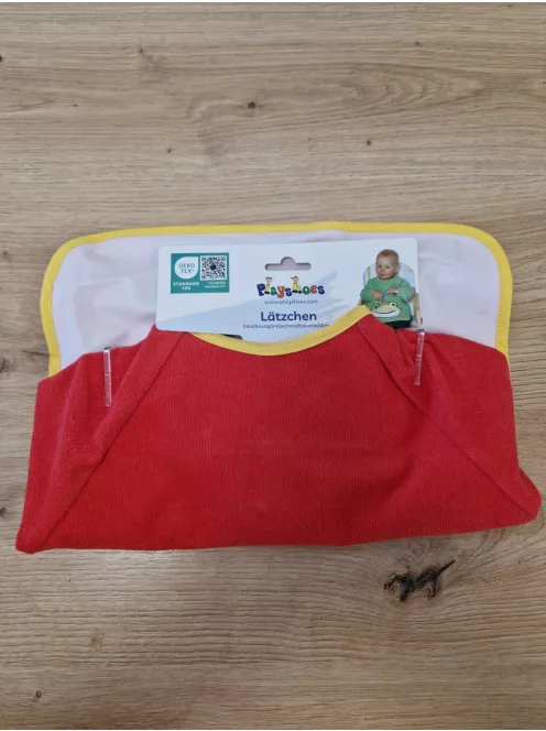 Playshoes piros  hosszú ujjú előke, OUTLET termék
