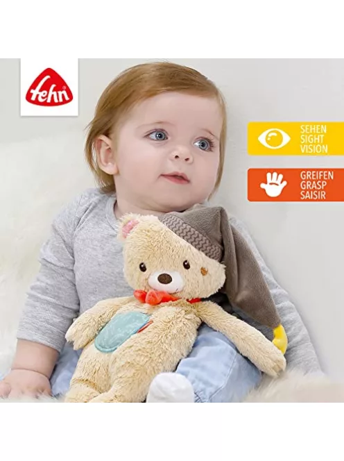 Fehn Bruno maci plüssjáték – puha teddy maci, babáknak és kisgyermekeknek 0 hónapos kortól OUTLET termék
