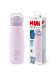   NUK Mini-Me Flip szívószállal kisgyermekeknek, 12 hónapos kortól, 500 ml, rozsdamentes acél kulacs gyerekeknek OUTLET termék