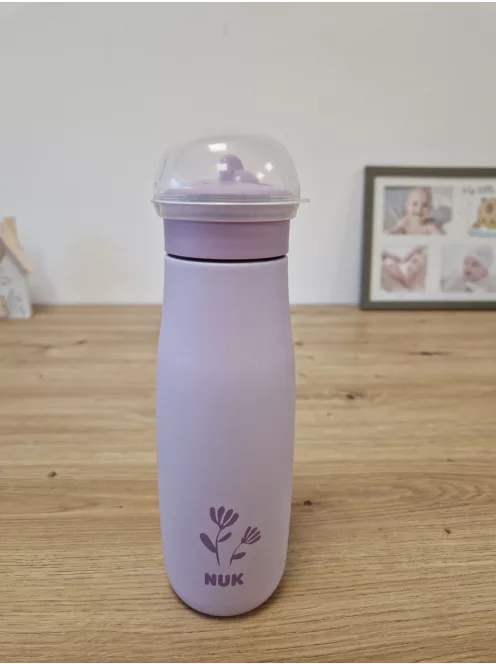 NUK Mini-Me Flip szívószállal kisgyermekeknek, 12 hónapos kortól, 500 ml, rozsdamentes acél kulacs gyerekeknek OUTLET termék