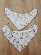 LÄSSIG bio pamut bandana nyálkendő szett, 2 db, patentos, kétoldalas OUTLET termék