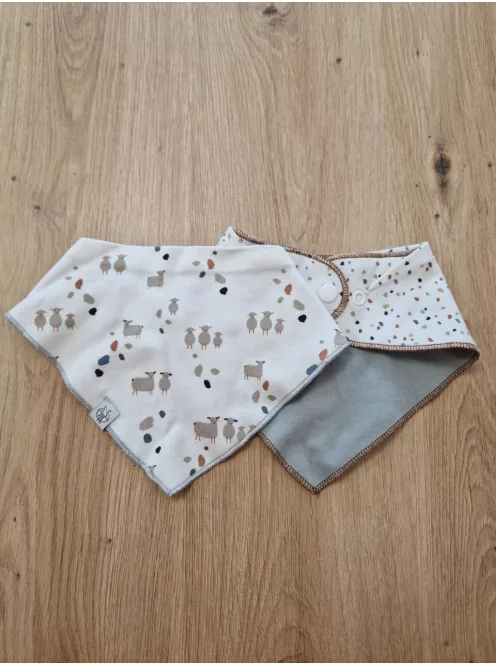 LÄSSIG bio pamut bandana nyálkendő szett, 2 db, patentos, kétoldalas OUTLET termék