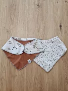 LÄSSIG bio pamut bandana nyálkendő szett, 2 db, patentos, kétoldalas OUTLET termék
